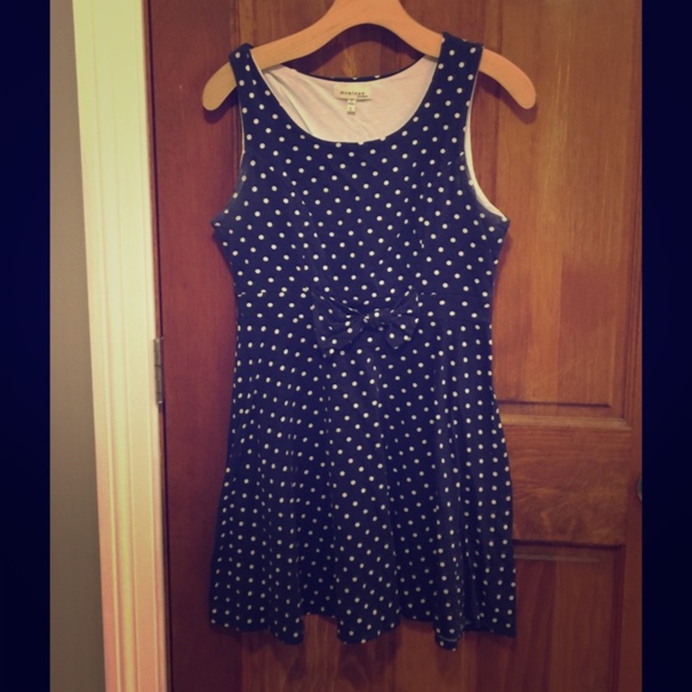Polka Dot Mini Dress with Bow